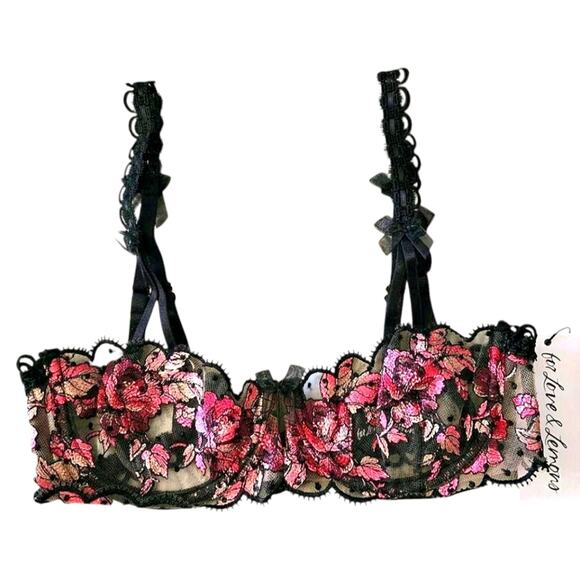 For Love & Lemons Juliet Bra NWT – Embroidered Floral Mesh – XXS - Picture 1 of 13